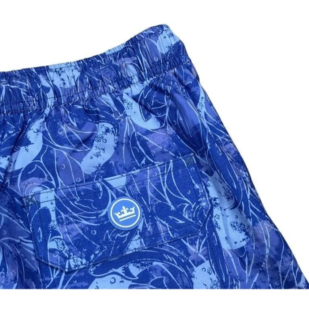 Lined Swim Trunks Shark Sighting Crown Shorts Beach